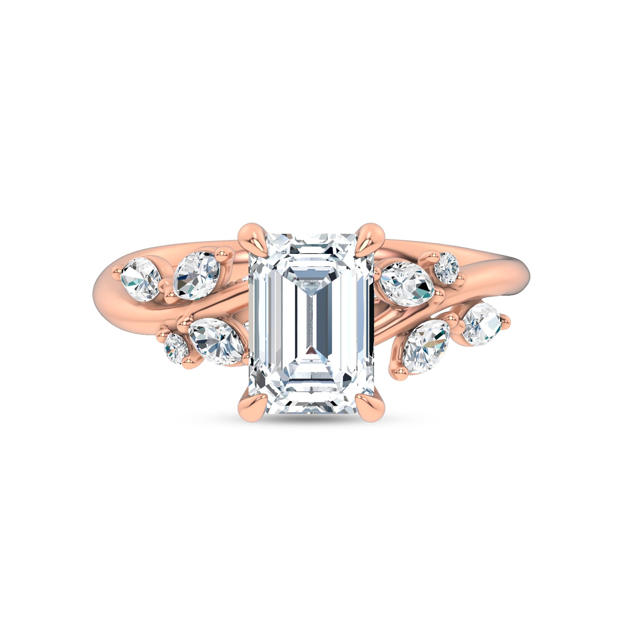 Nature-Inspired Engagement Emerald Ring