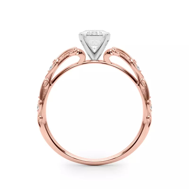 Vintage Inspired Emerald Engagement Ring