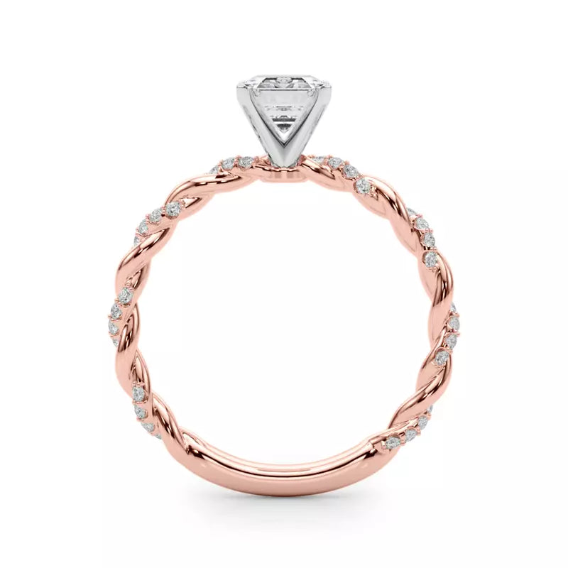 lab Diamond Emerald Twist Engagement Ring