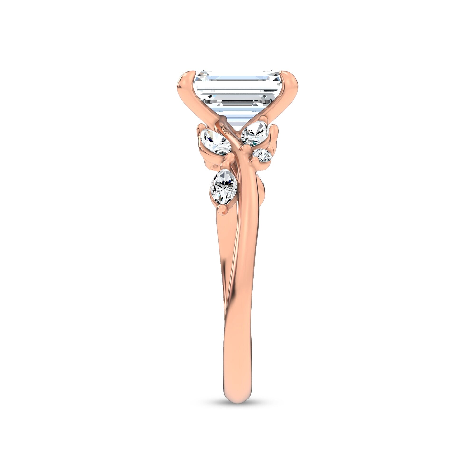 Nature-Inspired Engagement Emerald Ring