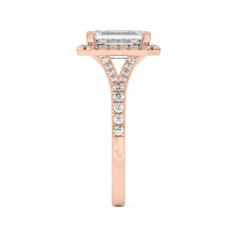 Timeless Halo Emerald Engagement Ring