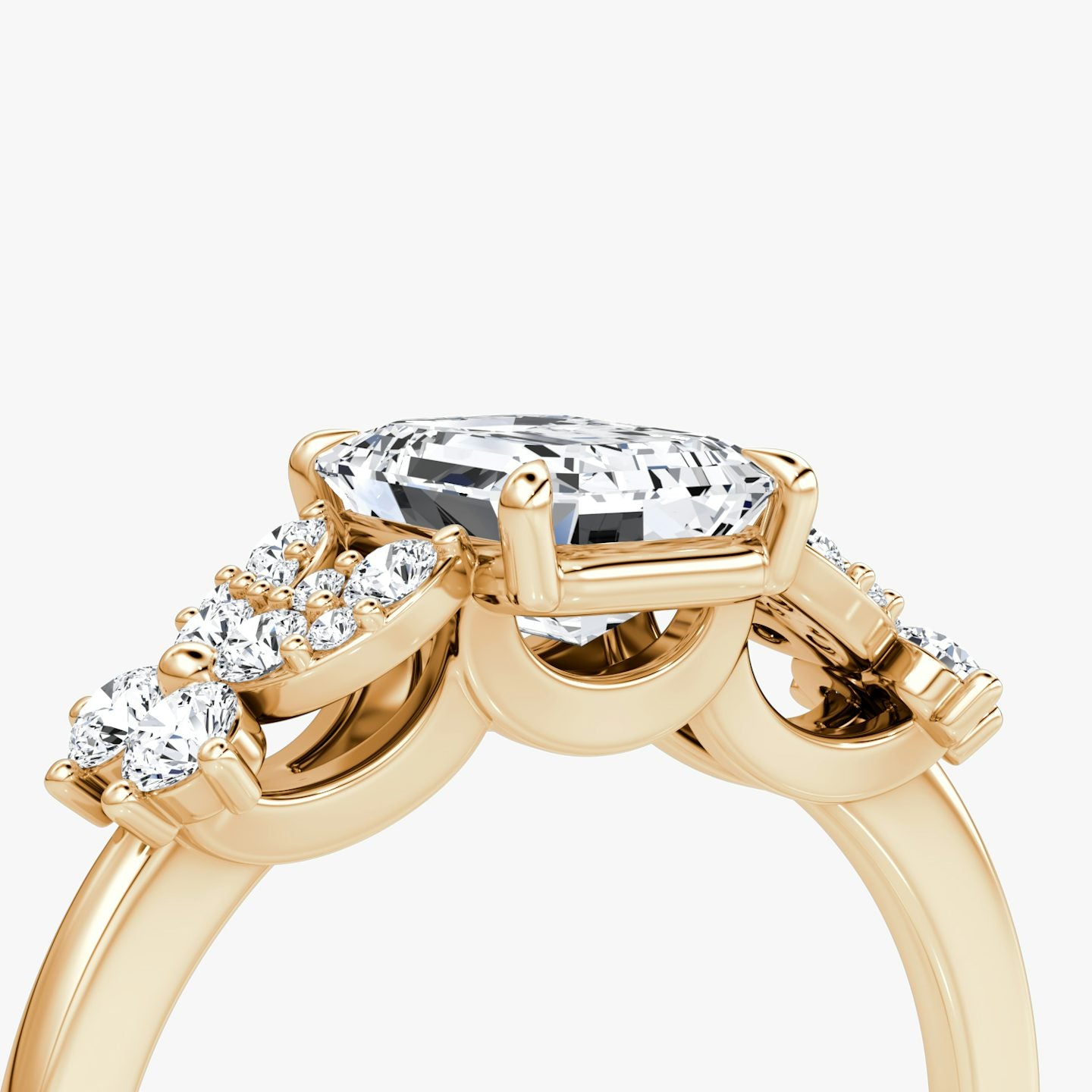 The Signature Floral Emerald Gold Engagement Ring