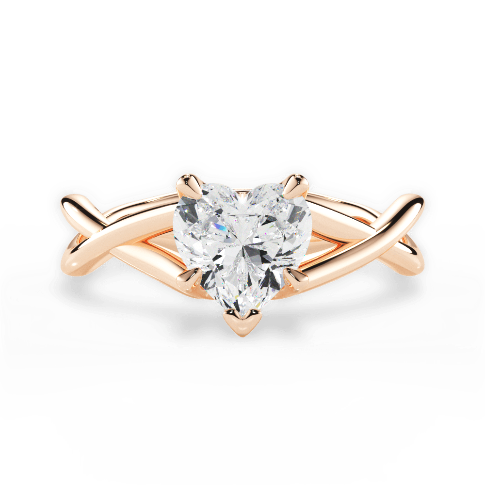 Heart Cut Open-Twist Solitaire Engagement Ring