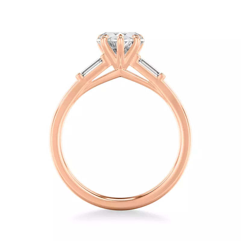Classic 3-Stone Engagement Heart Ring