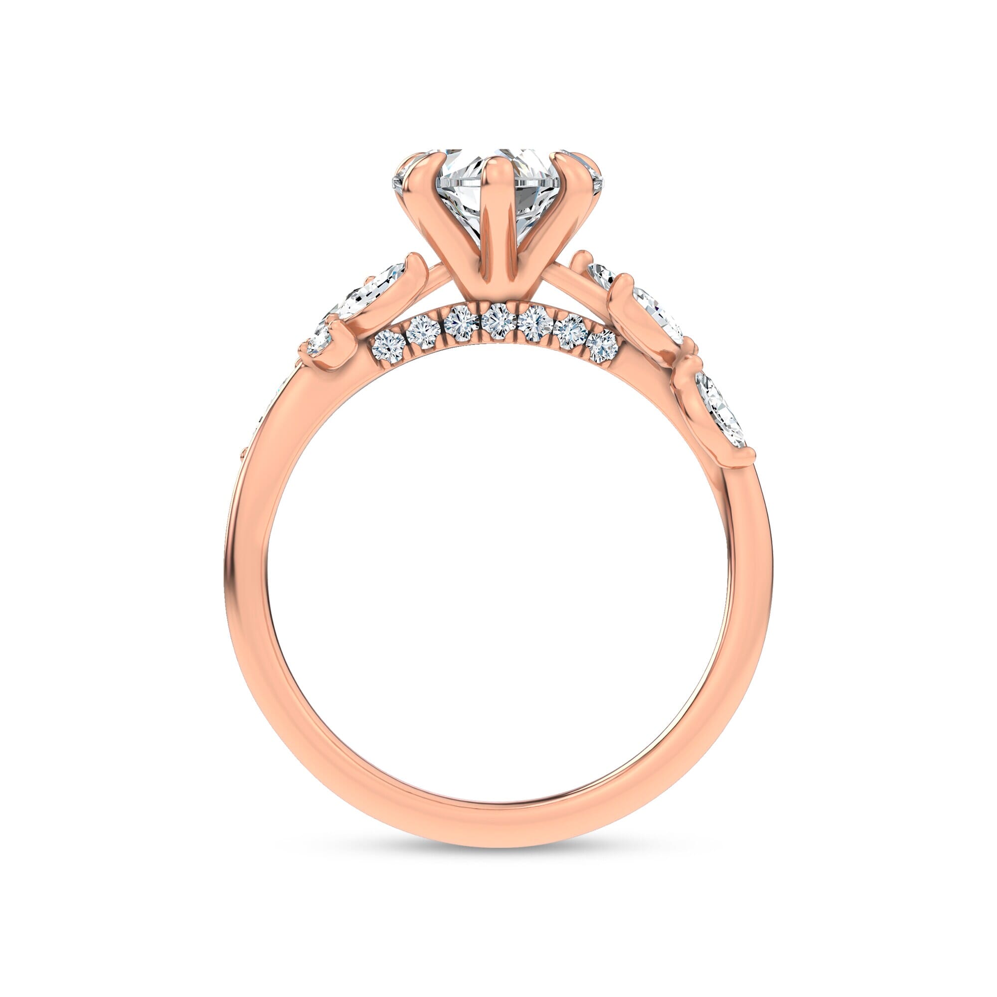 Nature-Inspired Engagement Heart Ring