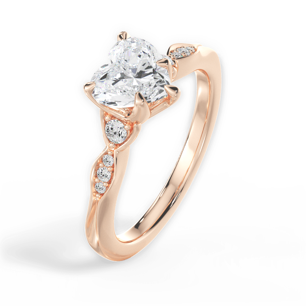 Heart Cut Vintage Diamond Accent Engagement Ring