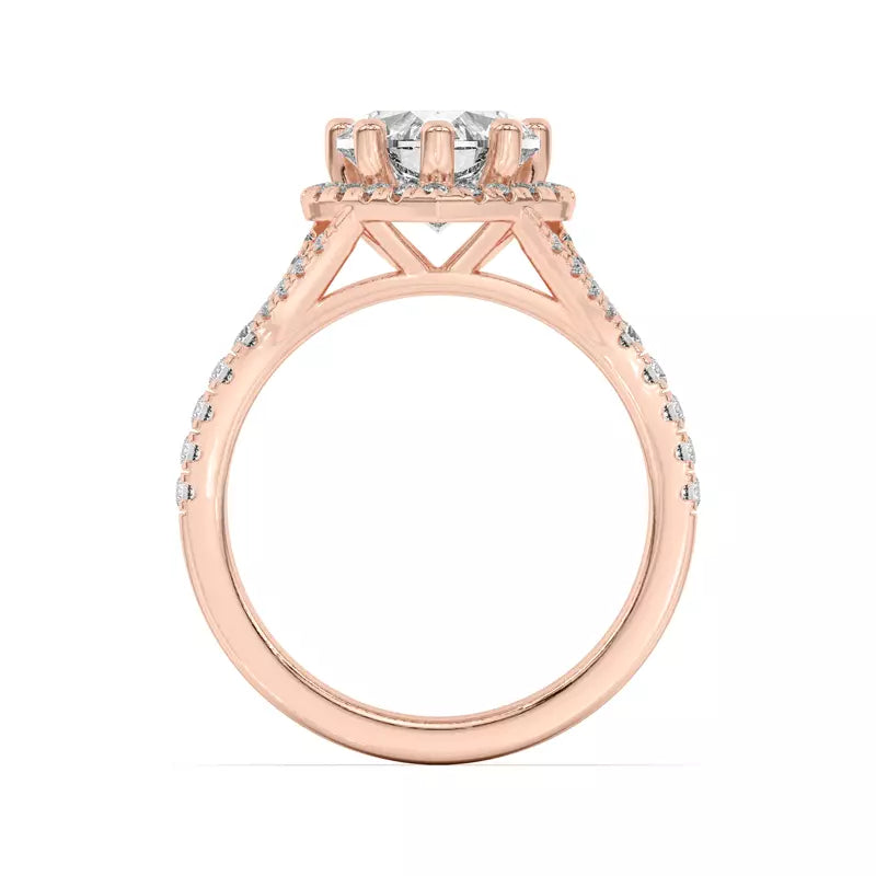 Timeless Halo Heart Engagement Ring