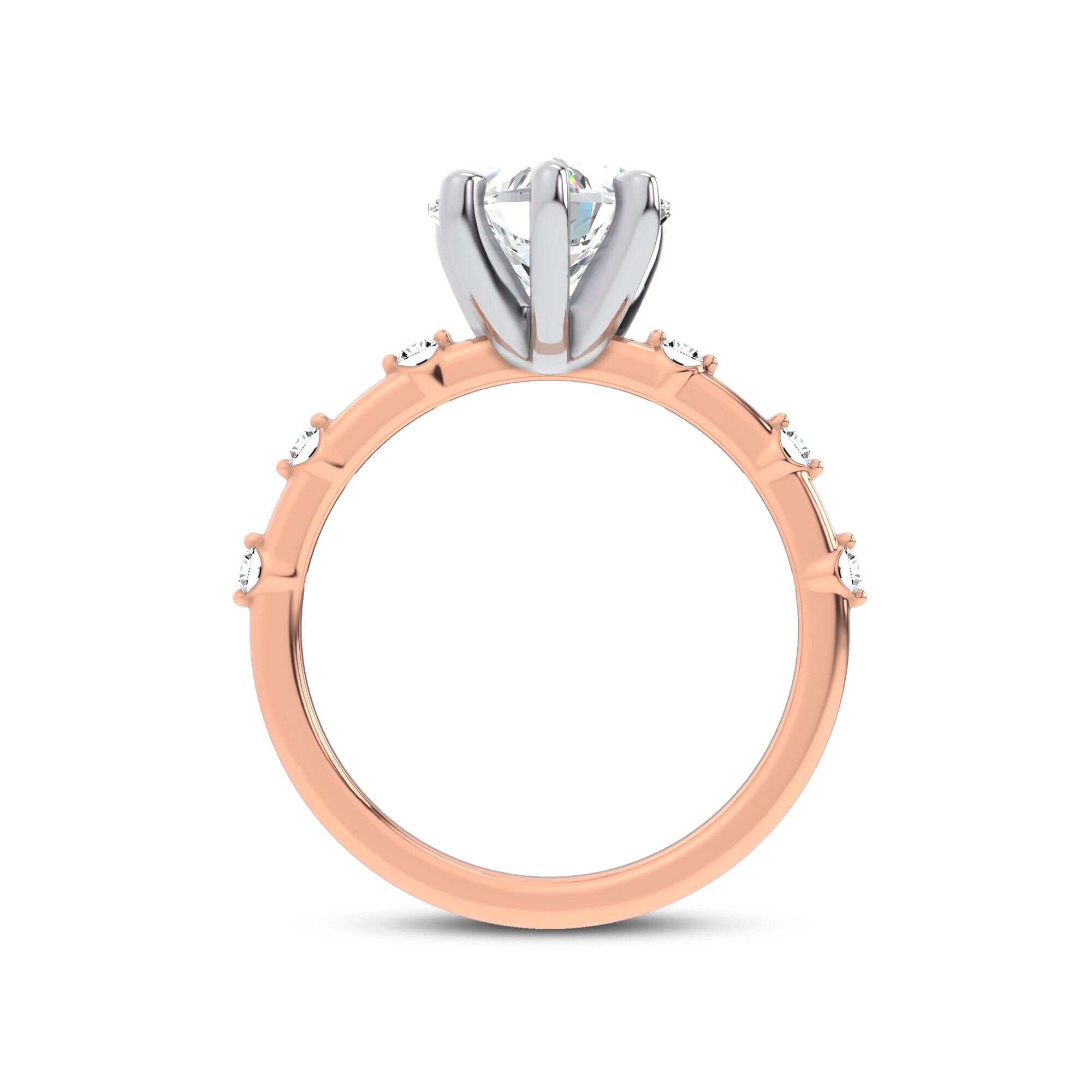 Starlight Spaced Diamond Engagement Heart Ring