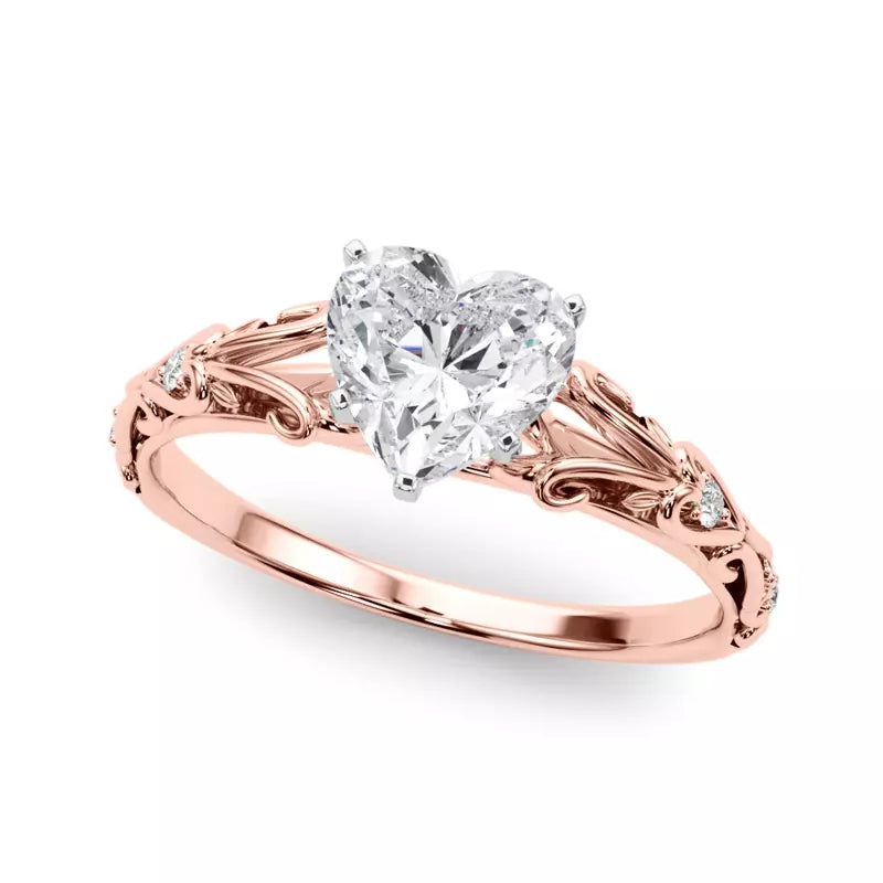 Vintage Inspired Heart Engagement Ring