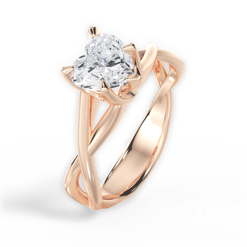 Heart Cut Open-Twist Solitaire Engagement Ring