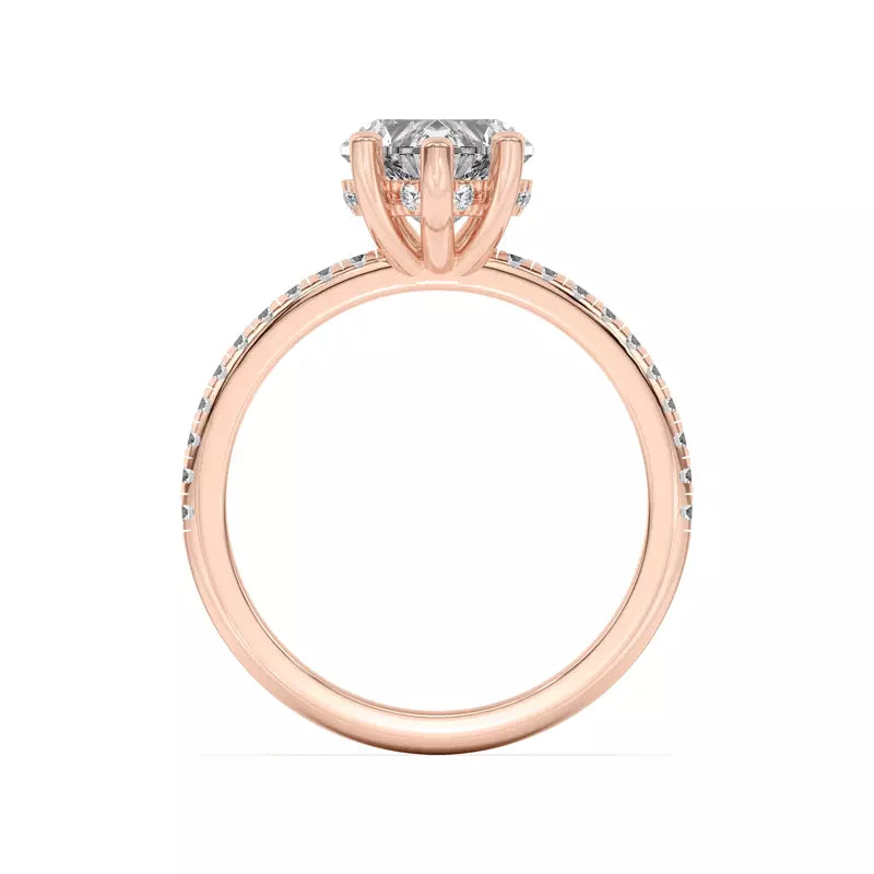 Classic Hidden Halo Pavé Heart Engagement Ring