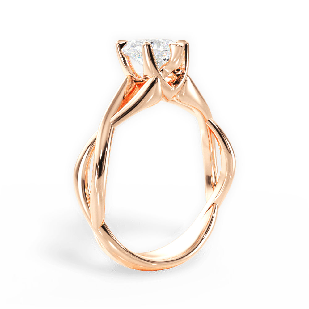 Heart Cut Open-Twist Solitaire Engagement Ring
