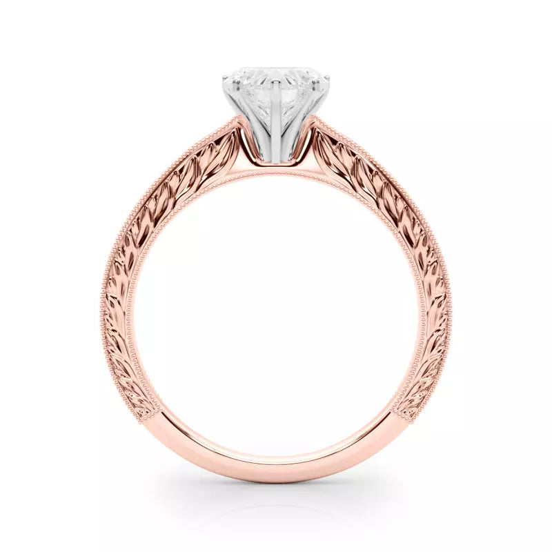 Vintage-Inspired Solitaire Engagement Heart Ring