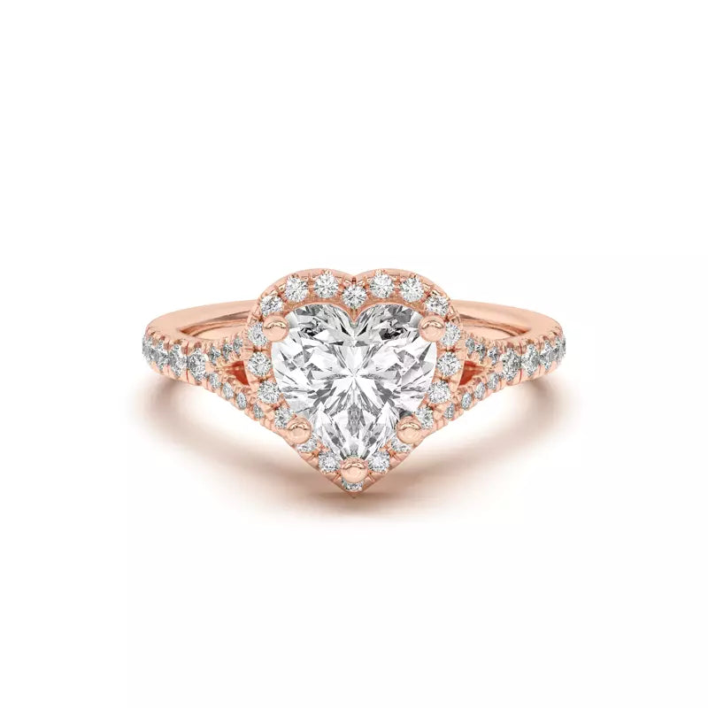 Timeless Halo Heart Engagement Ring