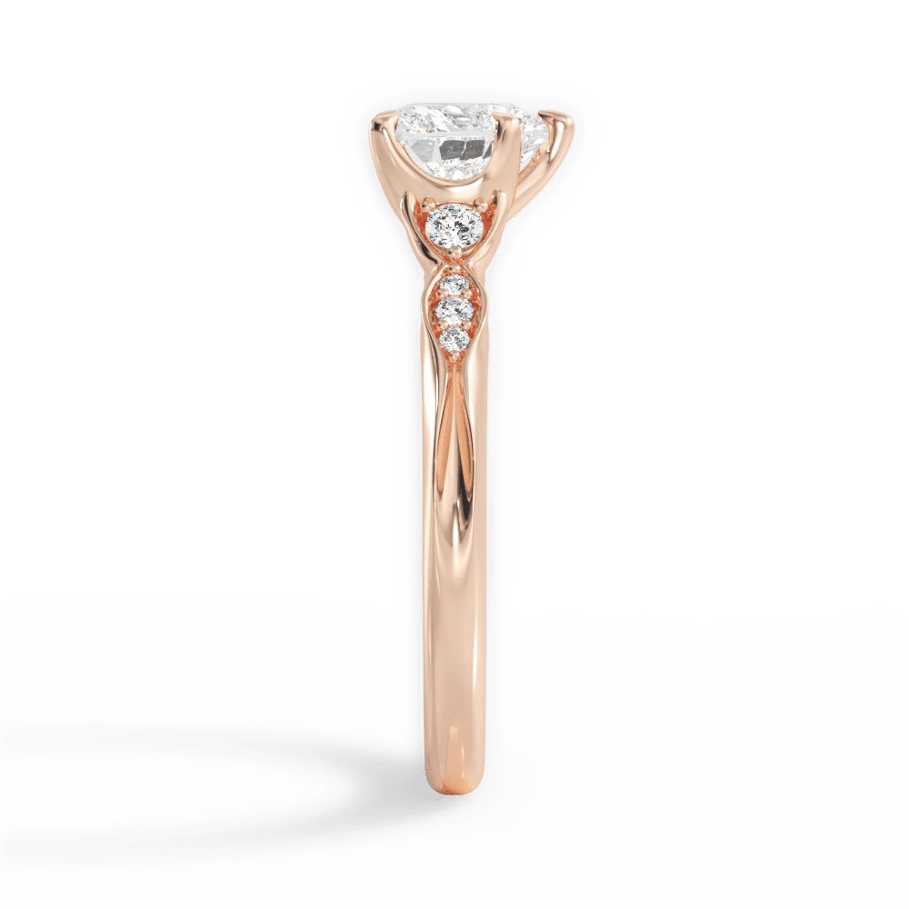 Heart Cut Vintage Diamond Accent Engagement Ring