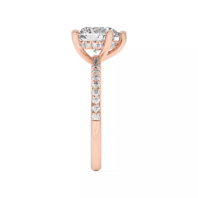 Classic Hidden Halo Pavé Heart Engagement Ring