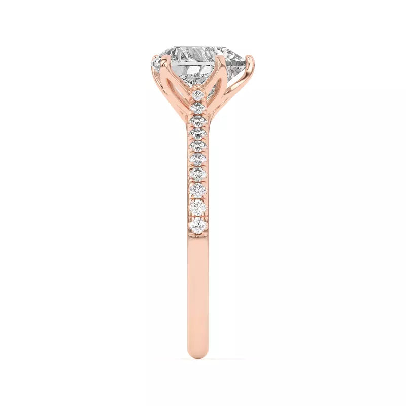 Tulip Inspired 6 Prong Heart Engagement Ring