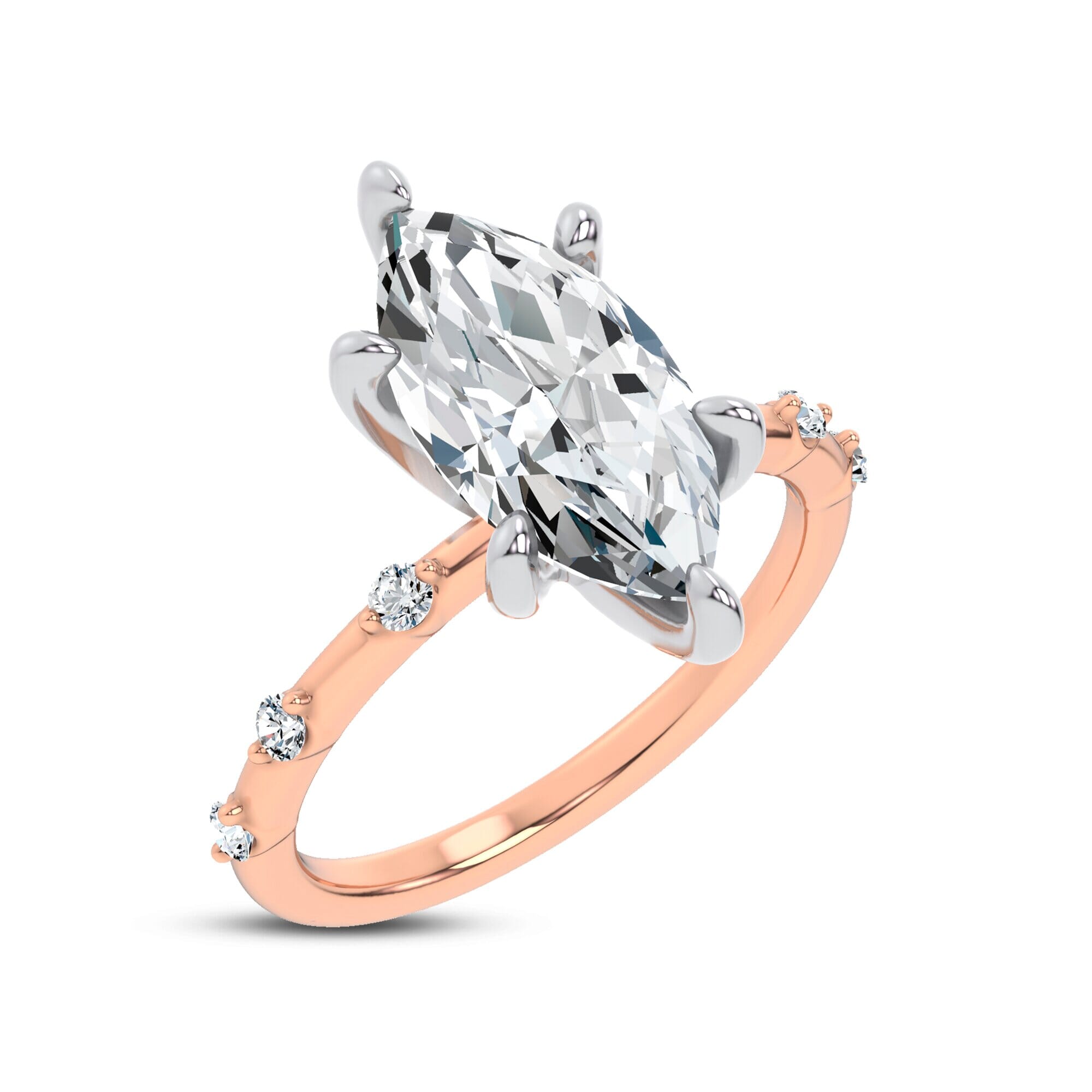 Starlight Spaced Diamond Engagement Marquise Ring
