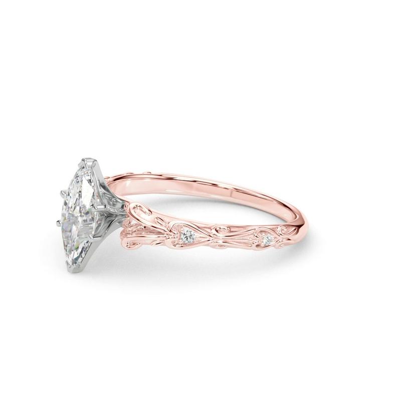 Vintage Inspired Marquise Engagement Ring