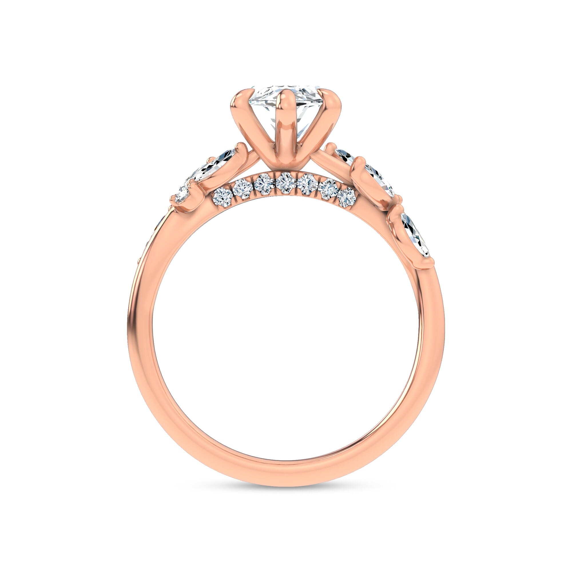 Nature-Inspired Engagement Marquise Ring