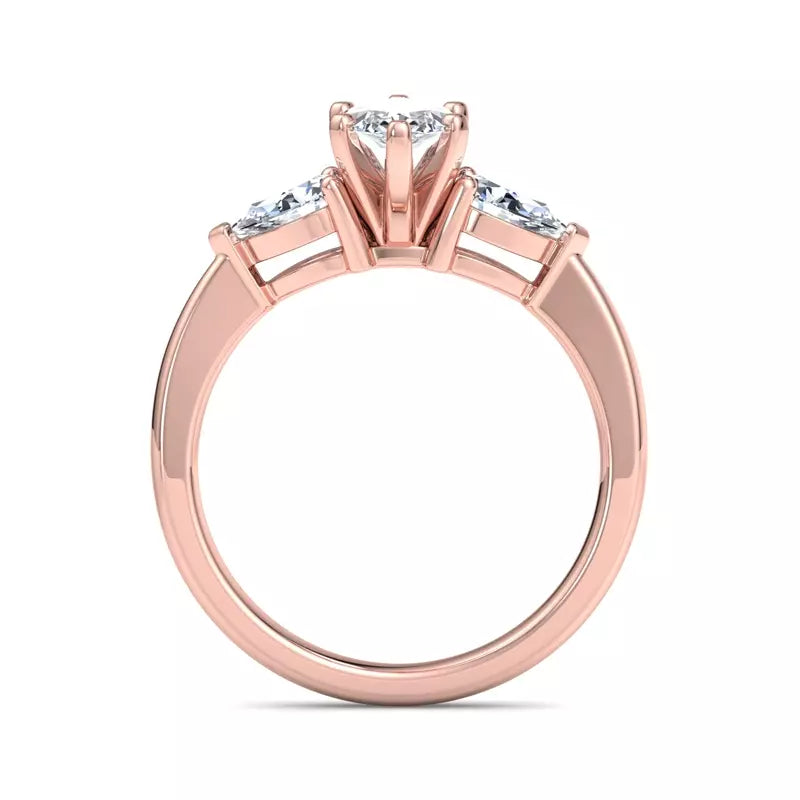 Three-Stone Lab Marquise Engagement Ring