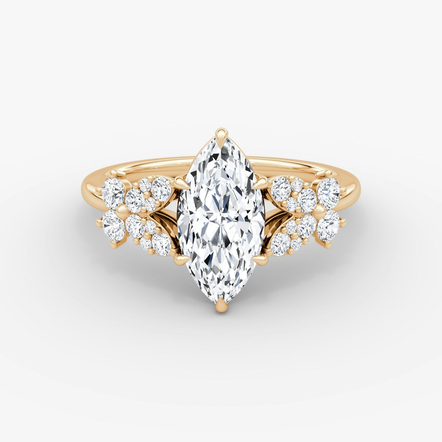 The Signature Floral Marquise Gold Engagement Ring