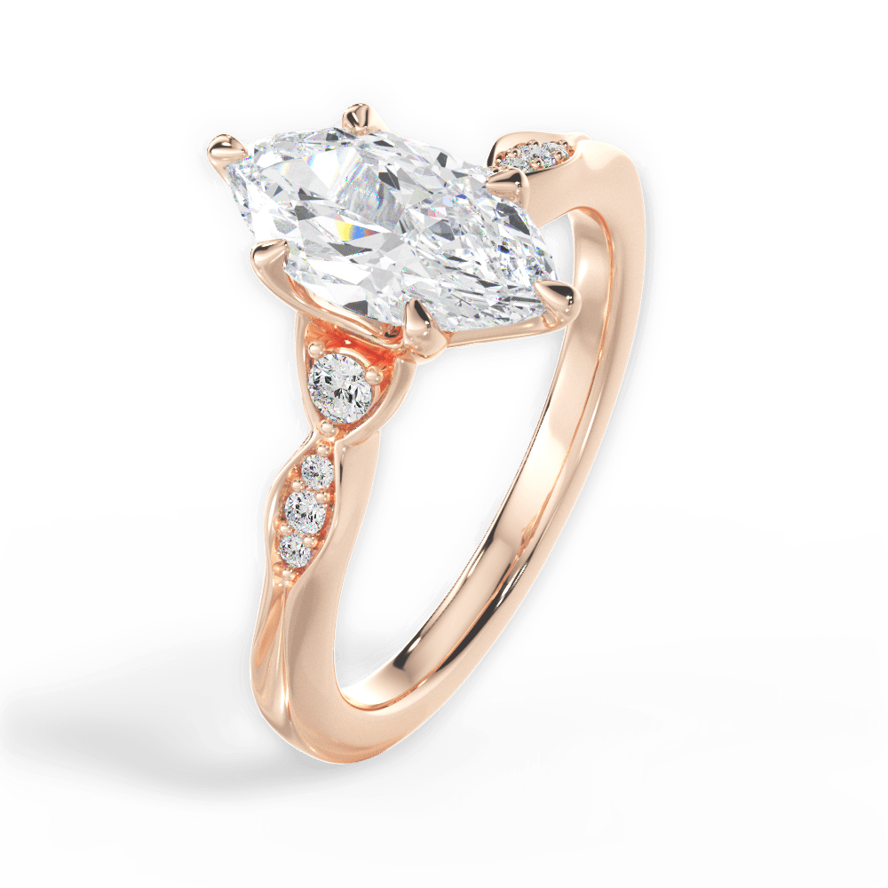 Marquise Cut Vintage Diamond Accent Engagement Ring