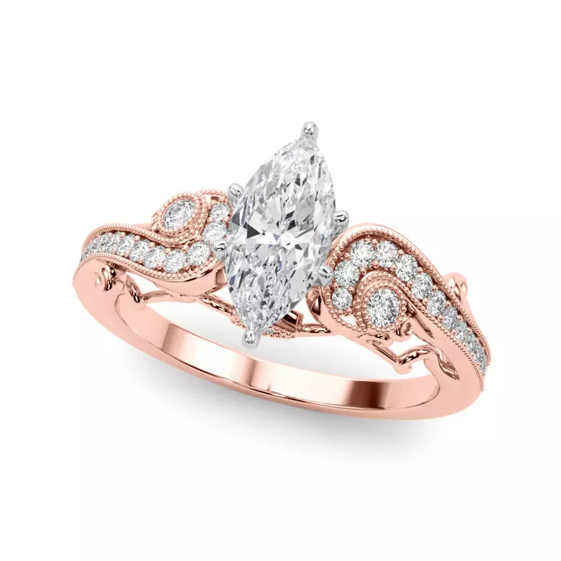 Vintage Inspired Marquise Engagement Ring