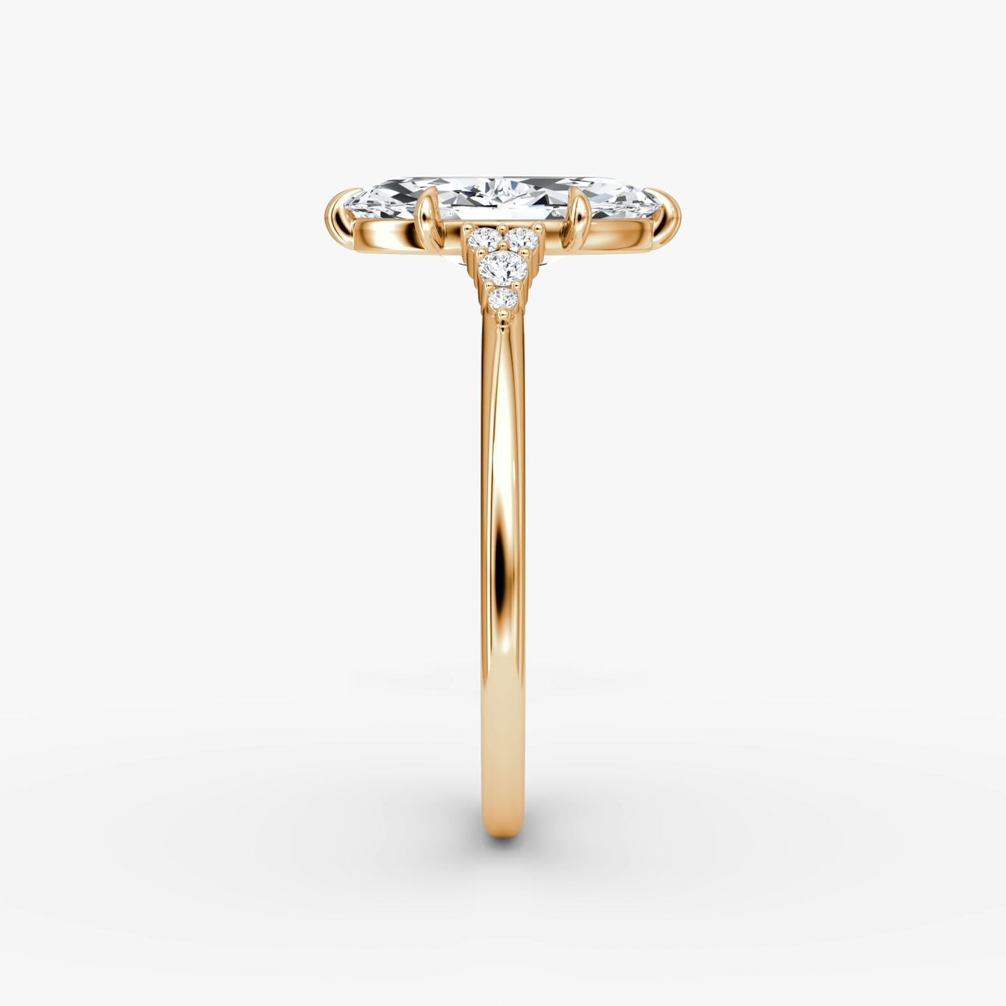 The Side Cluster Cathedral Marquise Engagement Ring