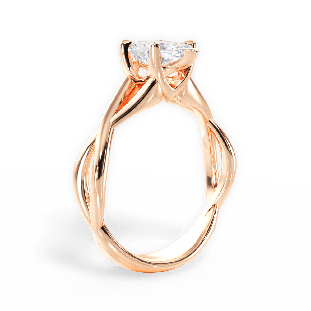 Marquise Cut Open-Twist Solitaire Engagement Ring