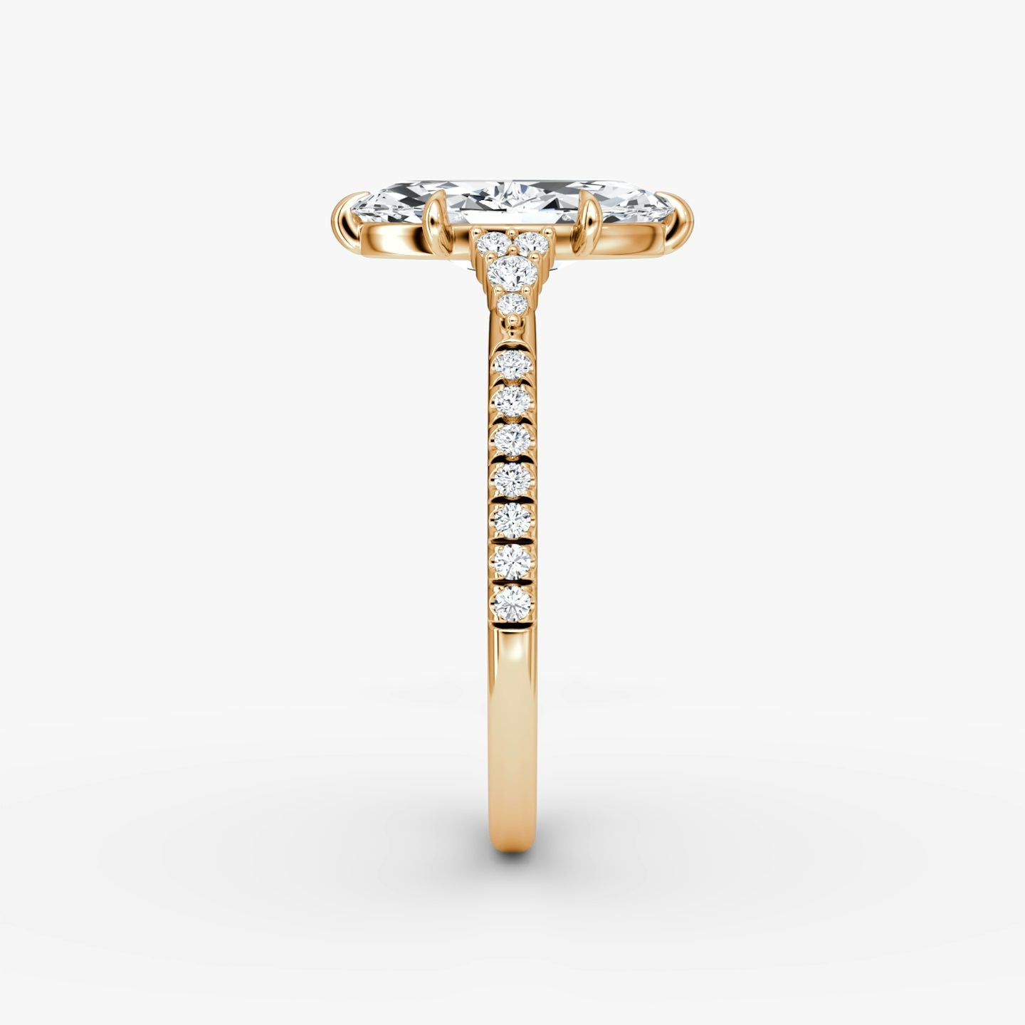 The Side Cluster Cathedral Marquise Engagement Ring