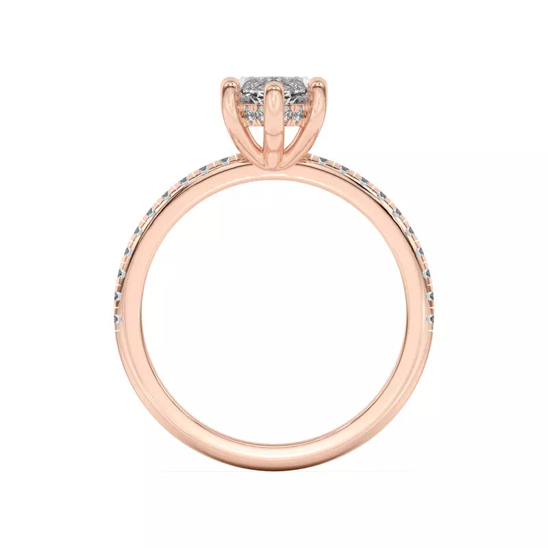 Classic Hidden Halo Pavé Marquise Engagement Ring