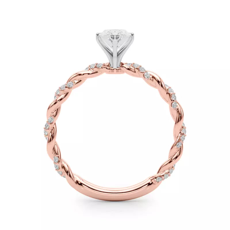 lab Diamond Marquise Twist Engagement Ring