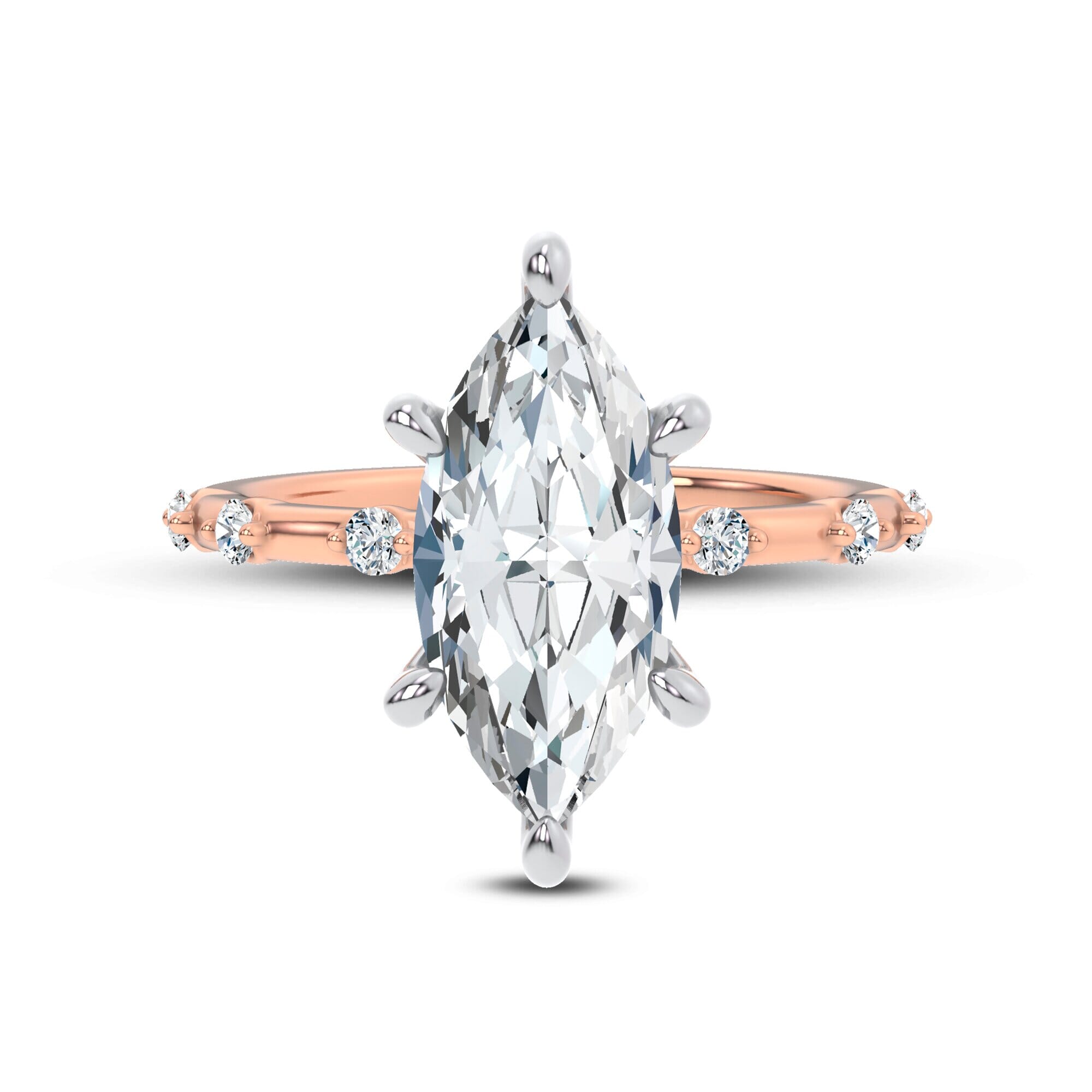 Starlight Spaced Diamond Engagement Marquise Ring
