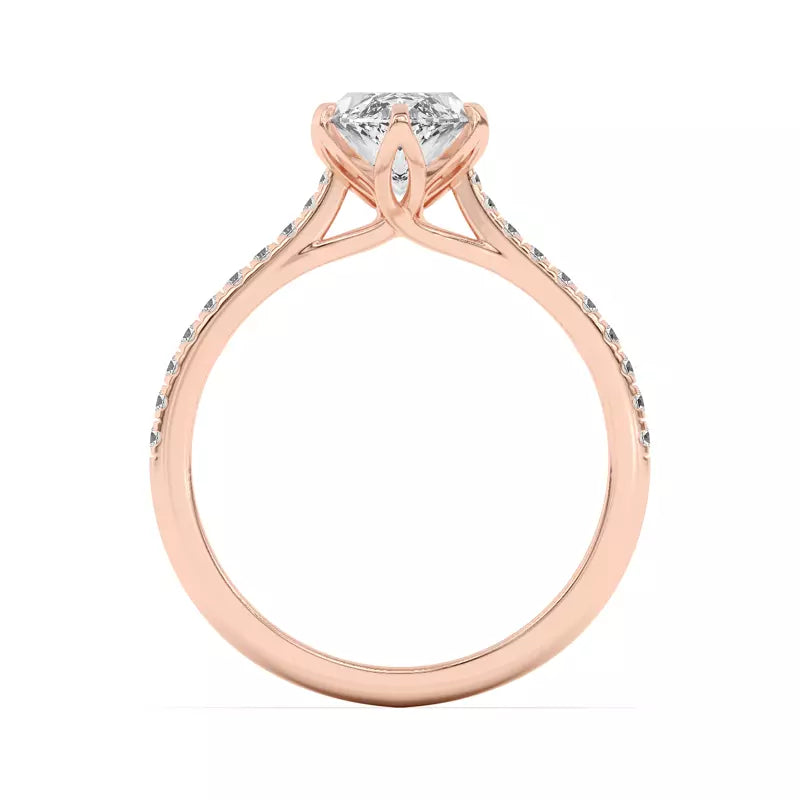 Tulip Inspired 6 Prong Marquise Engagement Ring