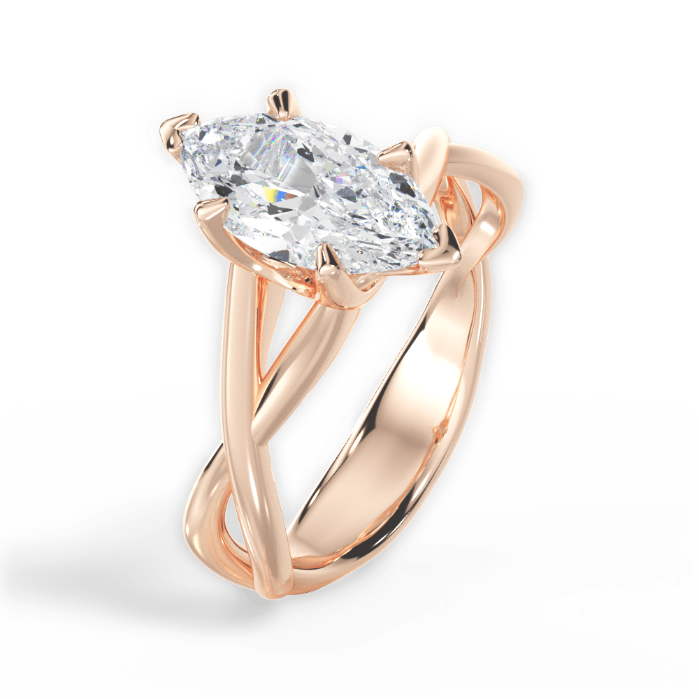 Marquise Cut Open-Twist Solitaire Engagement Ring