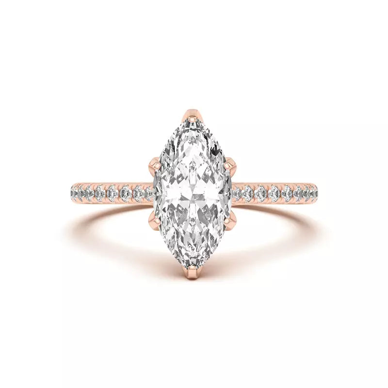 Tulip Inspired 6 Prong Marquise Engagement Ring