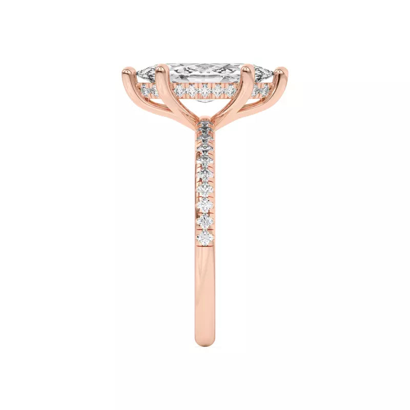 Classic Hidden Halo Pavé Marquise Engagement Ring