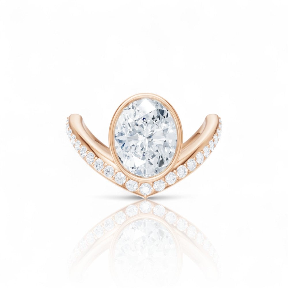 Oval Cut Bezel-Set Solitaire Engagement Ring