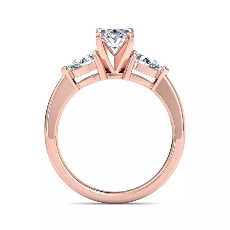 Three-Stone Lab Oval Engagement Ring