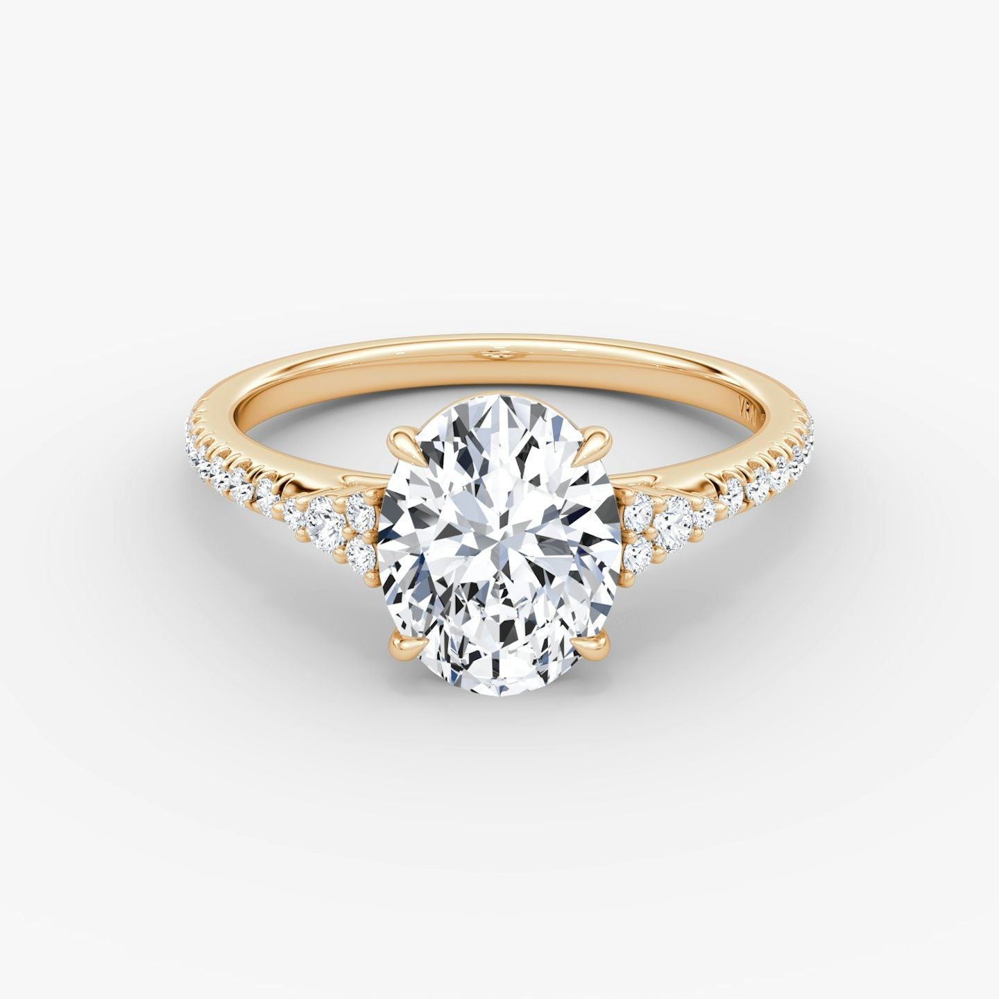 The Side Cluster Cathedral Oval Engagement Ring