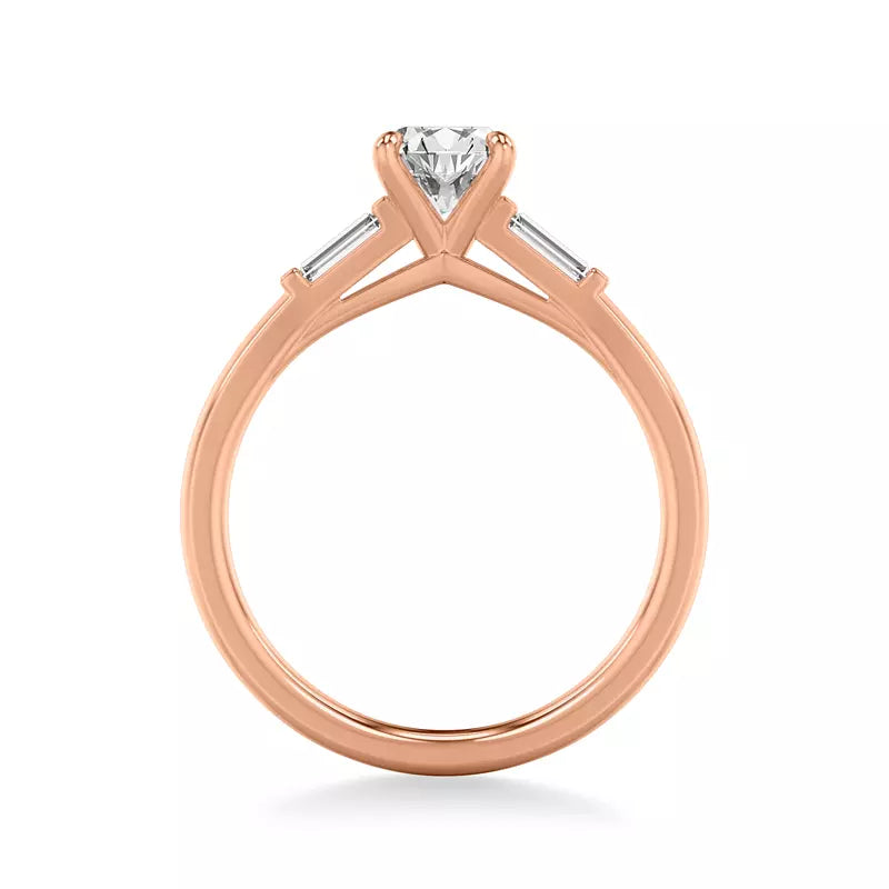 Classic 3-Stone Engagement Oval Ring