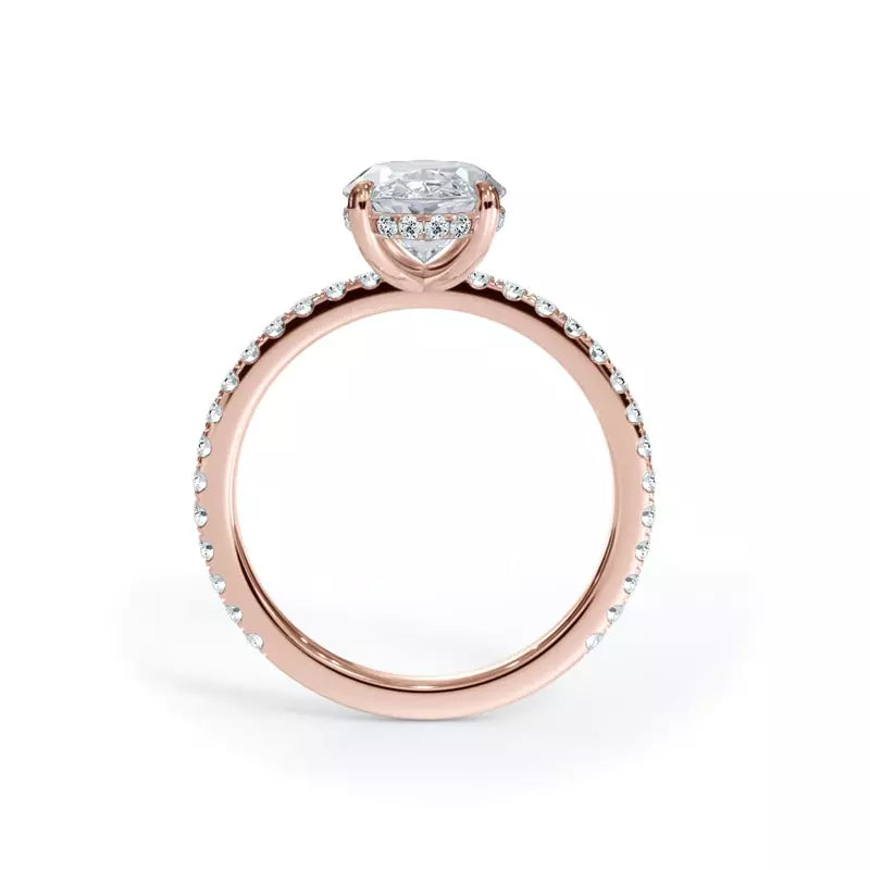 Pavé Hidden Halo Oval Engagement Ring