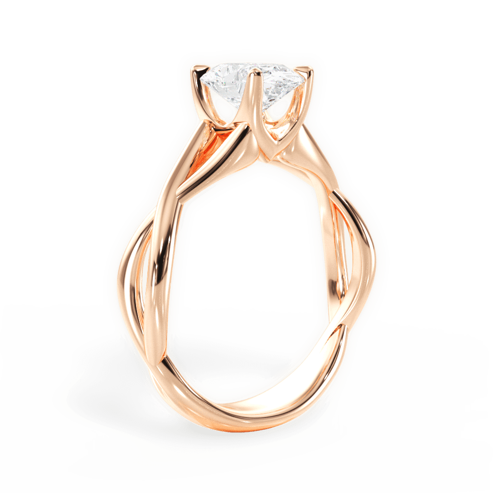 Oval Cut Open-Twist Solitaire Engagement Ring