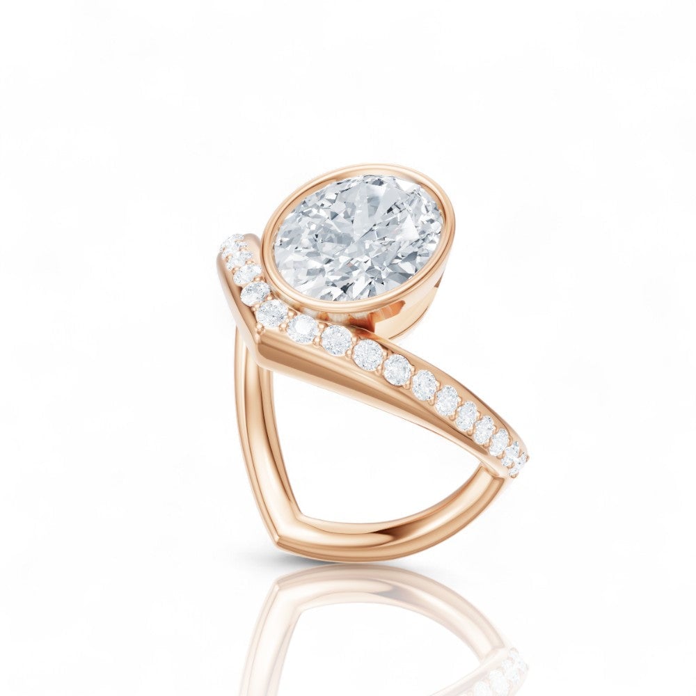 Oval Cut Bezel-Set Solitaire Engagement Ring