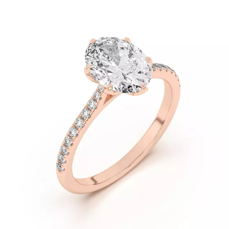 Tulip Inspired 6 Prong Oval Engagement Ring