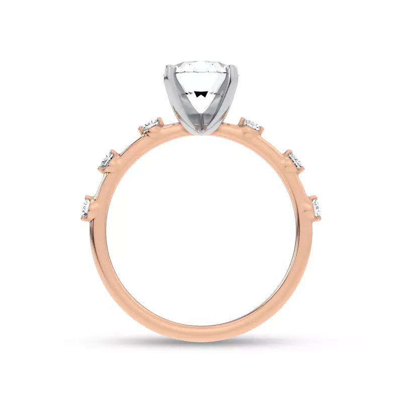 Starlight Spaced Diamond Engagement Oval Ring