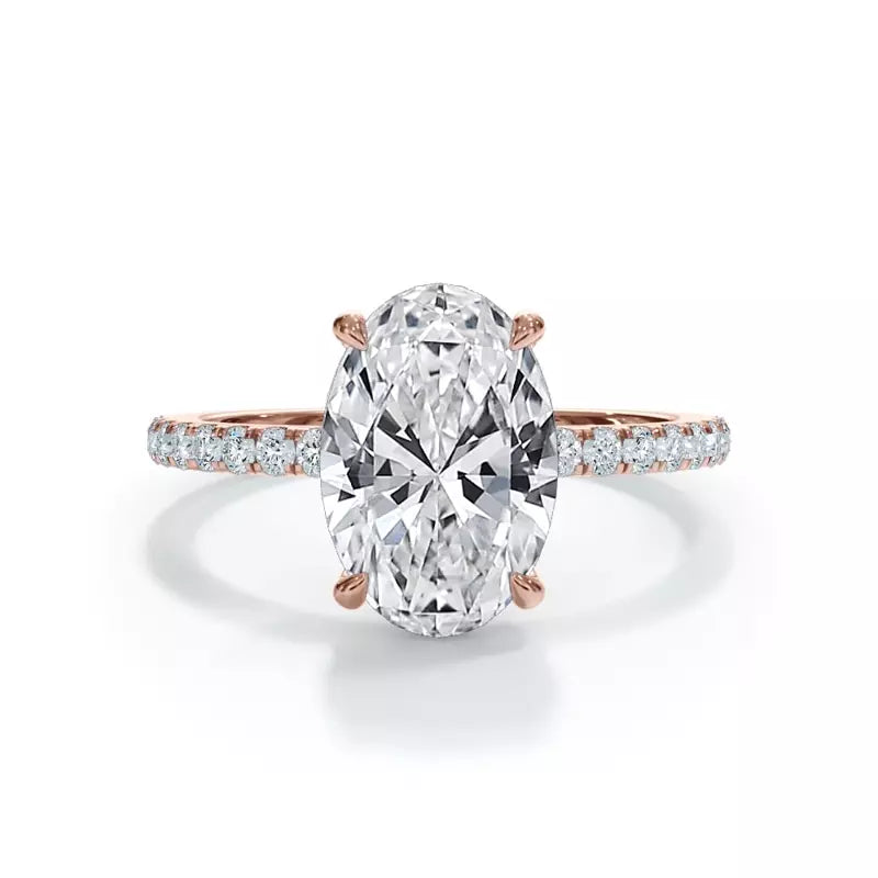 Pavé Hidden Halo Oval Engagement Ring