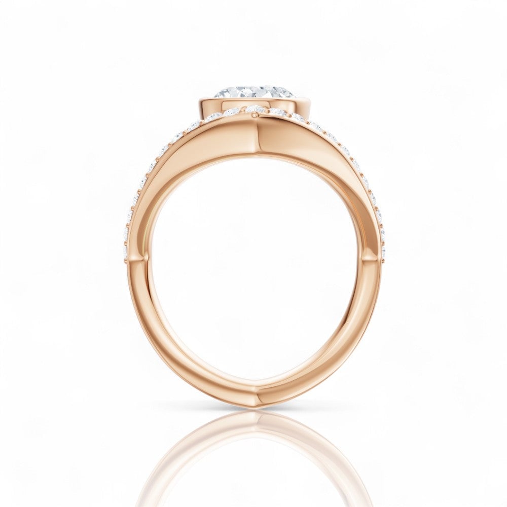 Oval Cut Bezel-Set Solitaire Engagement Ring