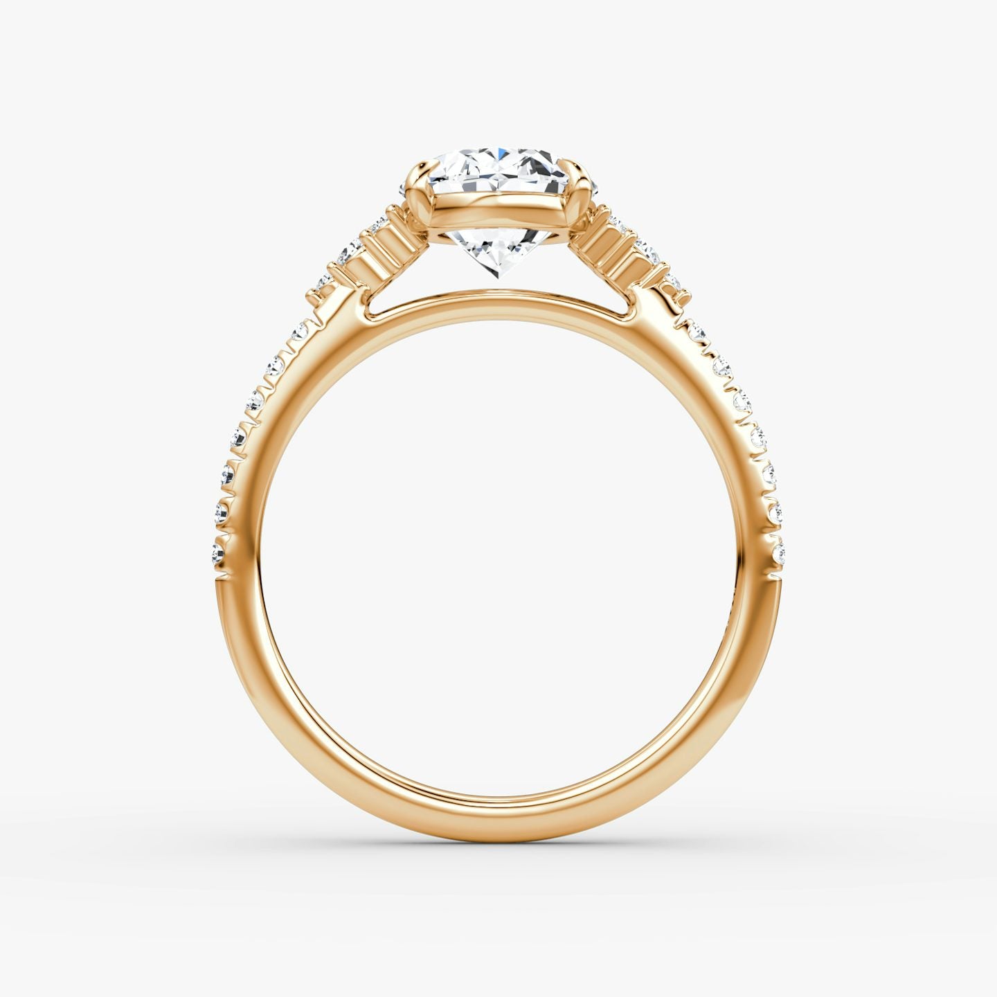The Side Cluster Cathedral Oval Engagement Ring